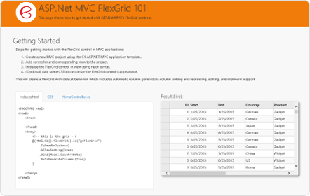 ASP.NET MVC FlexGrid 101