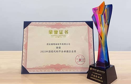 中国低代码平台卓越企业奖